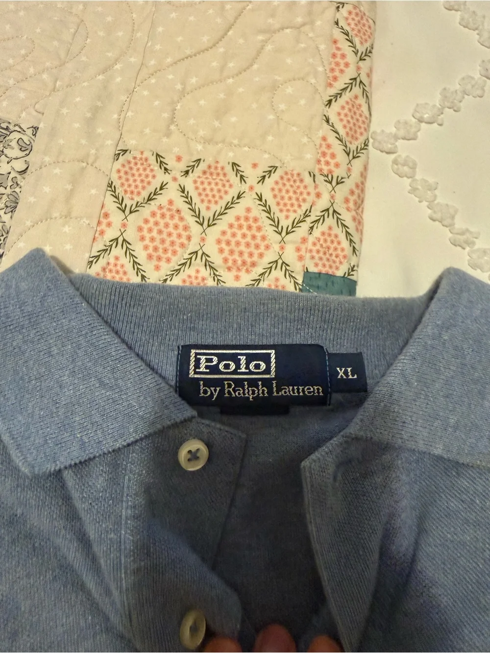Ralph Lauren Men's Dusty Blue V-Neck Polo